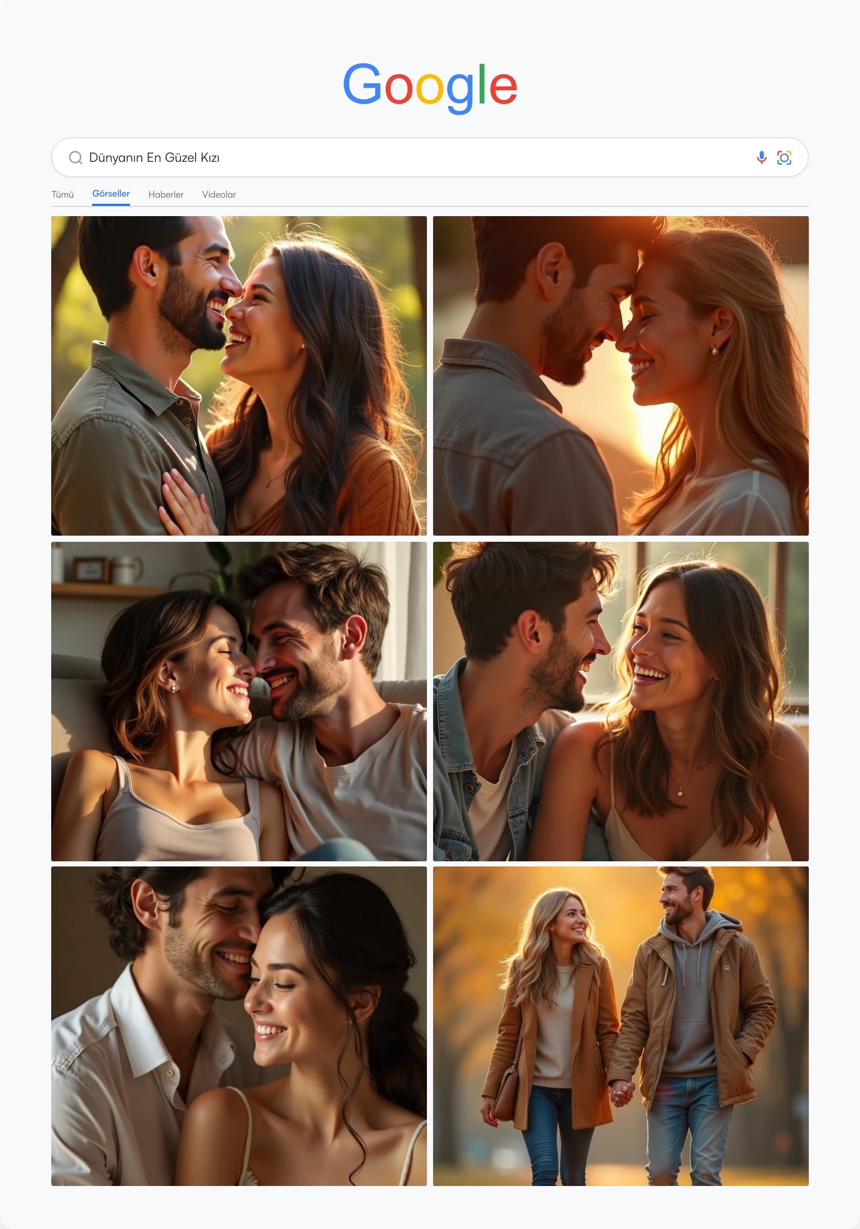 Google afişi posteri — çift fotoğraf kolajı